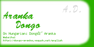 aranka dongo business card